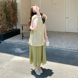 Elegance 2-Piece Green Jacquard Cheongsam Set