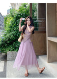 Equinox 2-Piece Purple Short-Sleeve Cheongsam Set