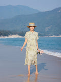 Delilah Mint Green Embroidered Cheongsam Dress