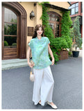 Flora 2-Piece Green Floral Cheongsam Set