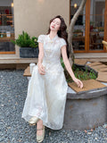 Vivienne 2-Piece Embroidered Frog-Buttons Cheongsam Set