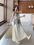 Ming Apricot Floral Print Cheongsam Dress