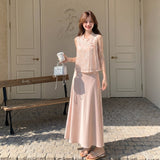 Lotus 2-Piece Satin Vest Cheongsam Set