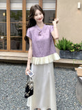 Natalia 2-Piece Ruffle Jacquard Cheongsam Set