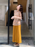 Xiomara 2-Piece Print Sleeveless Cheongsam Set