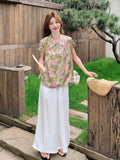 Dazzle 2-Piece Printed Cheongsam Top Set