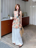 Polaris 2-Piece Gradient Print Cheongsam Set