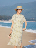 Delilah Mint Green Embroidered Cheongsam Dress