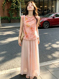 Cora 2-Piece Pink Floral Cheongsam Set