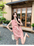 Sebastiana 2-Piece Pink Gradient Print Set Cheongsam