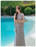 Lillian 2-Piece Lilac Embroidered Satin Cheongsam