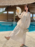 Willow Darling Lace Embroidered Cheongsam Top Skirt Set Qipao Set