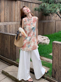 Polaris 2-Piece Gradient Print Cheongsam Set