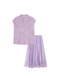 Allegro 2-Piece Light Purple Mist Cheongsam Set
