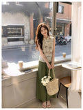 Eira 2-Piece Green Jacquard Vest Set Cheongsam