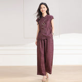 Imogen 2-Piece Plum Purple Khaki Cheongsam Set