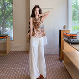 Prestige 2-Piece Jacquard Vest Pants Set Cheongsam