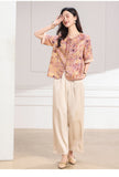 Larimar 2-Piece Light Purple Floral Cheongsam Set