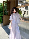 Yara 2-Piece Purple Embroidered Cheongsam Set