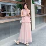 Xandra 2-Piece Pink Jacquard Cheongsam Set
