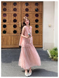 Clarity 2-Piece Pink Embroidered Cheongsam Set