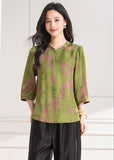 Azalea Floral Print Relaxed Cheongsam Top
