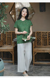 Sage Sparks Qipao Cheongsam Top