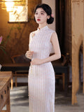 Crescendo Flowing Slim Fit Elegant White Cheongsam Qipao Dress