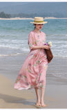 Elara Celestial Irregular Hem Floral Ramie Cheongsam Qipao Dress