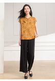 Emma 2-Piece Green Brown Pattern Cheongsam Set