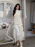 Evangeline 2-Piece Embroidered Lace Cheongsam Set