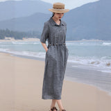 Luster Impeccable Smoke Gray Elegant Cheongsam Qipao Dress