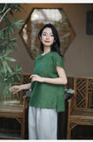 Sage Sparks Qipao Cheongsam Top