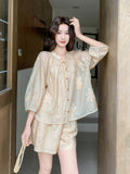 Elowen 2-Piece Vintage Embroidered Set Cheongsam