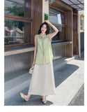 Gwendolyn 2-Piece Print Sleeveless Cheongsam Top