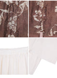 Adela 2-Piece Coffee Green Flower Cheongsam Set