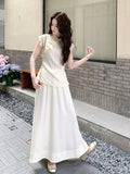 Agate 2-Piece Beige Lace Cheongsam Set