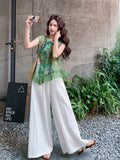 Zen 2-Piece Printed Top and Pants Set Cheongsam