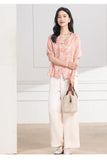 Betelgeuse 2-Piece Green Pink Wide-Leg Cheongsam Set