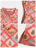 Atelier Red Yellow Jacquard Cheongsam Top