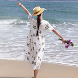 Mirabel Darling White Ramie Cheongsam Dress Embroidered Qipao