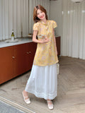 Chord 2-Piece Embroidered Cheongsam Top Set