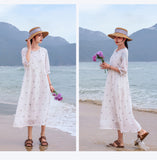 Purity Ornamental Ramie Cheongsam Dress Embroidered Qipao