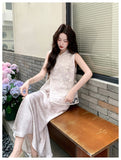 Larissa 2-Piece Embroidered Mesh Cheongsam Set