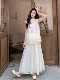 Pansy 2-Piece Lace Sleeveless Cheongsam Set