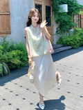 Iolanda 2-Piece Printed Vest Cheongsam Set
