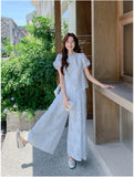 Acme 2-Piece Blue Jacquard Cheongsam Top