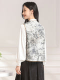 Calliope Gray Black Jacquard Cheongsam Top