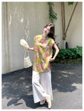 Stella 2-Piece Print Sleeveless Cheongsam Top