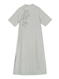Presto Linen Embroidered Modern Cheongsam Dress